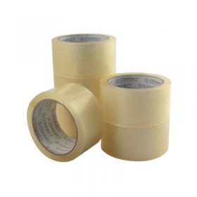 Q-Connect Low Noise Polypropylene Packaging Tape 50mmx66m Clear (Pack of 6) KF04382 KF04382