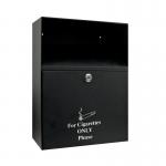 This image features a sleek black Q-Connect Ash Bin with a 7 litre capacity. The modern design and compact size make it perfect for any office or commercial setting. The durable material ensures it will withstand frequent use.
