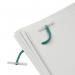 An image of Q-Connect Treasury Tags shows a pack of 100 plastic treasury tags, each measuring 152mm. These tags are durable and suitable for organizing and securing documents in a professional setting.