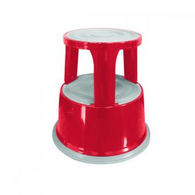 Q-Connect Red Metal Step Stool KF04843 KF04843
