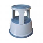 The photo captures the sturdy and functional design of the Q-Connect Metal Step Stool in Light Grey. Its sleek and compact frame features easy-to-use steps for reaching high places.