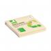 The photo shows a pack of 12 Q-Connect Eco-Friendly Sticky Notes in 76x76mm size, in a sunny yellow color. The sticky notes are made from recycled materials, with the Q-Connect Quick Notes logo printed on the top. The pack has a modern and minimalistic design, reflecting the eco-conscious values of the brand.