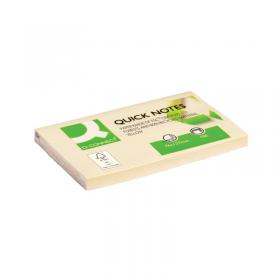 Q-Connect Quick Notes Recycled 76x127mm Yellow (Pack of 12) KF05610 KF05610