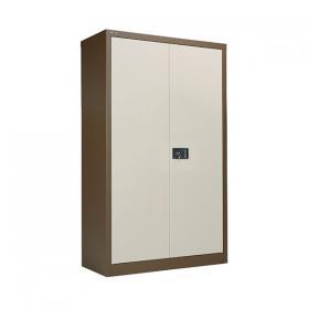Jemini 2 Door Storage Cupboard Metal 420x960x1810mm Coffee/Cream KF08082 KF08082