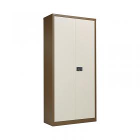 Jemini 2 Door Storage Cupboard Metal 950x420x1960mm Coffee/Cream KF08502 KF08502