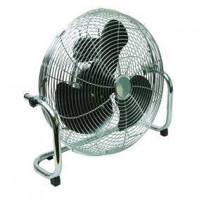 Q-Connect High Velocity Floor Standing Fan 18 Inch 3 Speed Chrome KF10031 KF10031