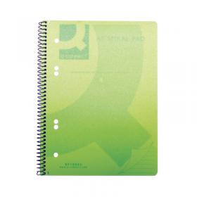 Q-Connect Spiral Bound Polypropylene Notebook 160 Pages A5 Green (5 Pack) KF10033 KF10033