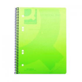 Q-Connect Spiral Bound Polypropylene Notebook 160 Pages A5 Green (Pack of 5) KF10033 KF10033