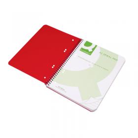 Q-Connect Spiral Bound Polypropylene Notebook 160 Pages A5 Red (5 Pack) KF10035 KF10035