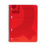 Q-Connect Spiral Bound Polypropylene Notebook 160 Pages A5 Red (5 Pack) KF10035 KF10035