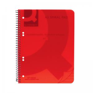 Q-Connect Spiral Bound Polypropylene Notebook 160P A5 Red Pack of 5