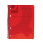 Q-Connect Spiral Bound Polypropylene Notebook 160 Pages A5 Red (Pack of 5) KF10035 KF10035