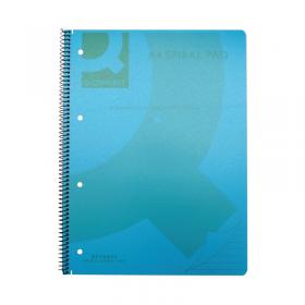 Q-Connect Spiral Bound Polypropylene Notebook 160 Pages A4 Blue (5 Pack) KF10037 KF10037