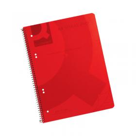 Q-Connect Spiral Bound Polypropylene Notebook 160 Pages A4 Red (5 Pack) KF10038 KF10038