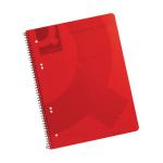 Q-Connect Spiral Bound Polypropylene Notebook 160 Pages A4 Red (Pack of 5) KF10038 KF10038
