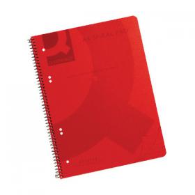 Q-Connect Spiral Bound Polypropylene Notebook 160 Pages A4 Red (Pack of 5) KF10038 KF10038