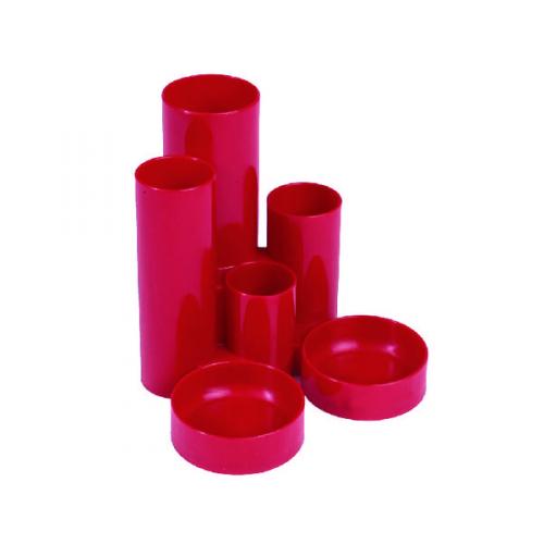 Q Connect Desk Tidy Red W130 X D130 X H105mm Mptubkpred Kf