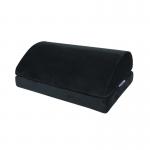 Q-Connect Ergonomic Height Adjustable Foam Footrest Anti-slip Bottom Removable Cover Black KF10413 KF10413