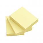 This photograph shows a pack of 12 yellow Q-Connect Quick Notes, each measuring 51x76mm. The notes are attached to a Q-Connect Post-it & Re-Move Products board, ready to be used for quick reminders and note-taking. The bright yellow color stands out and catches the eye.