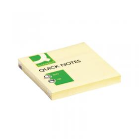Q-Connect Quick Note Repositionable Pad 76x76mm Yellow (Pack of 12) KF10502 KF10502