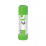 The photograph captures ten sleek, white Q-Connect Glue Stick tubes, each containing 40g of high-quality adhesive. The packaging is adorned with the recognizable Q-Connect logo and a clear product label. The sticks are neatly aligned, showcasing their practicality and ease of use.
