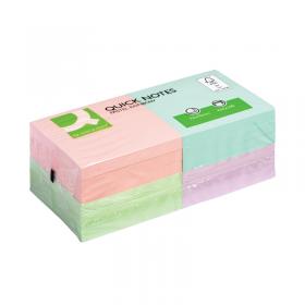 Q-Connect Quick Notes 76x76mm Pastel (Pack of 12) KF10509 KF10509