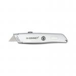 The Q-Connect Cutters Q-Connect Retractable Cutter Universal has a sleek design with a retractable blade for safety. Its universal size makes it suitable for a variety of cutting tasks. The cutter is branded with the Q-Connect logo and has a metallic finish, giving it a professional look.