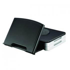 Q-Connect Monitor Stand/Copyholder Black (Built-in Extendable, angled copyholder) KF10700 KF10700