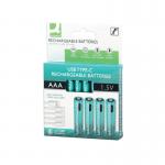 Q-Connect USB C Rechargeable Lithium Batteries Micro AAA (Pack of 4) KF14130 KF14130