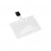 Q-Connect Rigid Credit Card Sized Name Badge Holder and Clip (Pack of 10) KF14148 KF14148