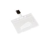 Q-Connect Rigid Credit Card Sized Name Badge Holder and Clip (Pack of 10) KF14148 KF14148