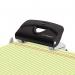 Q-Connect Lightweight Metal Desk Hole Punch Black KF14214 KF14214