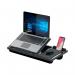 Q-Connect Height Adjustable Laptop Stand with Mousepad and Phone Holder Black KF14471 KF14471