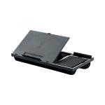 Q-Connect Height Adjustable Laptop Stand with Mousepad and Phone Holder Black KF14471 KF14471
