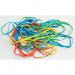 Q-Connect X-Band Rubber Bands 100x11mm Assorted Colours 100g KF14679 KF14679