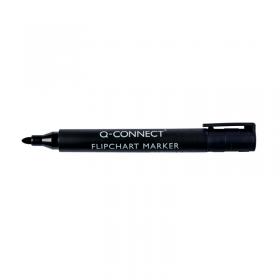 Q-Connect Flipchart Marker Pen Bullet Tip Black (Pack of 10) KF15392 KF15392