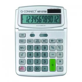 Q-Connect Large Table Top 12-Digit Calculator Grey KF15758 KF15758