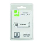 Q-Connect Silver/Black USB 3.0 Slider 8Gb Flash Drive 43202005 KF16368 KF16368