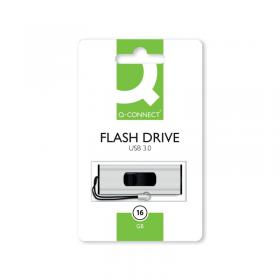 Q-Connect USB 3.0 Slider 16GB Flash Drive Silver/Black KF16369 KF16369