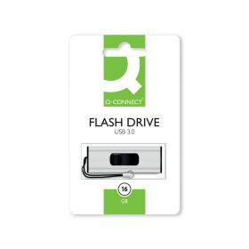 Q-Connect USB 3.0 Slider 16GB Flash Drive SilverBlack KF16369 KF16369