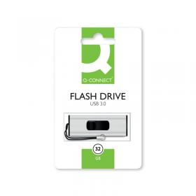 Q-Connect USB 3.0 Slider 32GB Flash Drive SilverBlack KF16370 KF16370