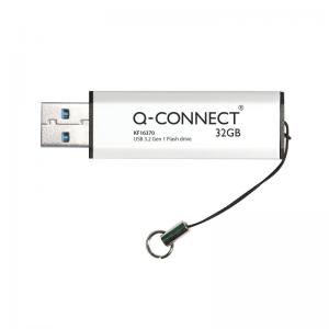 Q-Connect USB 3.0 Slider 32GB Flash Drive SilverBlack KF16370 KF16370