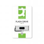 Q-Connect USB 3.0 Slider 64GB Flash Drive SilverBlack KF16371 KF16371