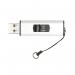 Q-Connect USB 3.0 Slider 64GB Flash Drive SilverBlack KF16371 KF16371