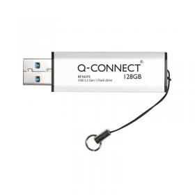 Q-Connect USB 3.0 Slider 128GB Flash Drive SilverBlack KF16375 KF16375