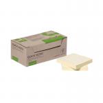 Q-Connect Recycled Notes 76x76mm Yellow (Pack of 12) KF17321 KF17321
