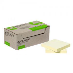 Photos - Self-Stick Notes Q-Connect Recycled Notes 76x76mm Yellow Pack of 12 KF17321 KF17321 