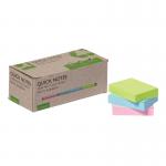 Q-Connect Recycled Notes 38x51mm Pastel Rainbow (Pack of 12) KF17326 KF17326