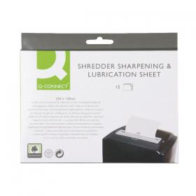 Q-Connect Shredder Sharpening and Lubrication Sheet 220x150mm (Pack of 12) KF18470 KF18470