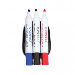 Q-Connect Magnetic Whiteboard Erase with 3 Whiteboard Markers KF18634 KF18634